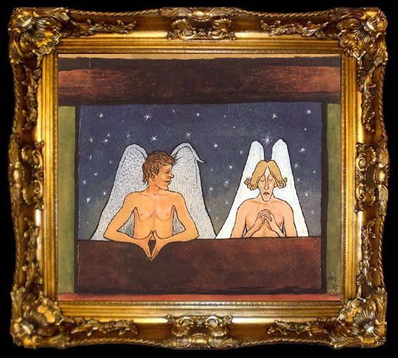 framed  Hugo Simberg Breath akvarell, ta009-2
